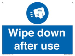 Wipe down after use